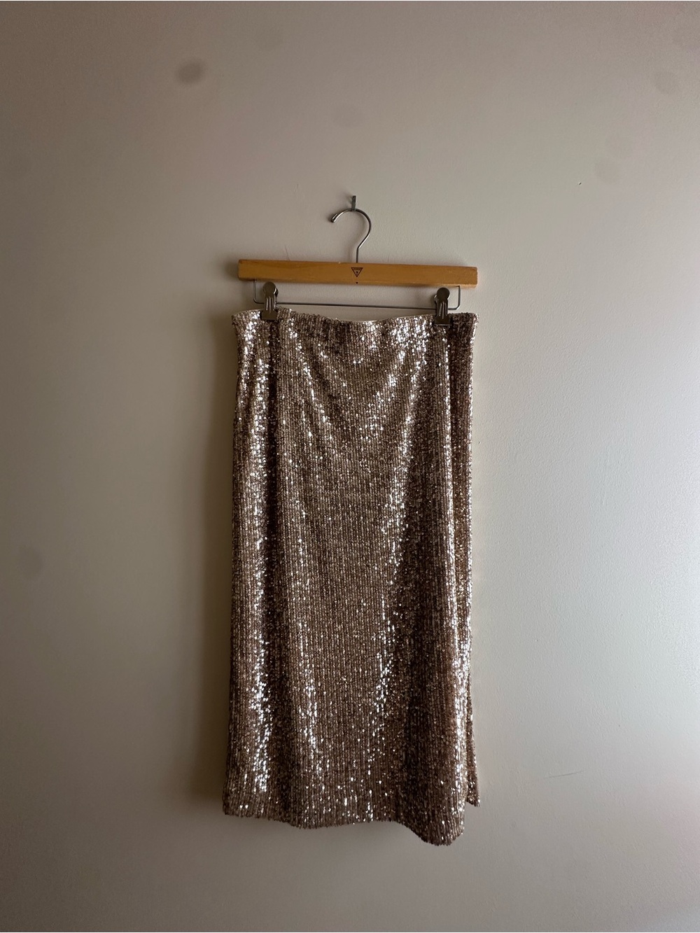 Ann Taylor Rose Gold Sequin Midi Skirt